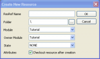 New resource dialog